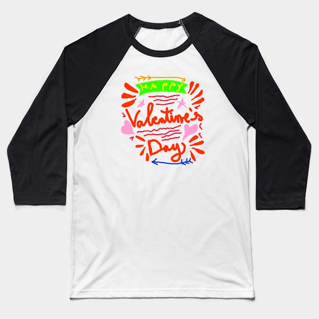 Happy Valentine's Day Baseball T-Shirt by rashiddidou